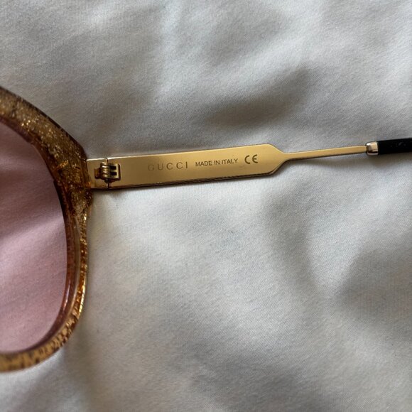 Women\'s Gucci Glitter Gold/Pink Oversized sunglasses main image 6